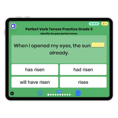 Perfect Verb Tenses Practice - game educational content