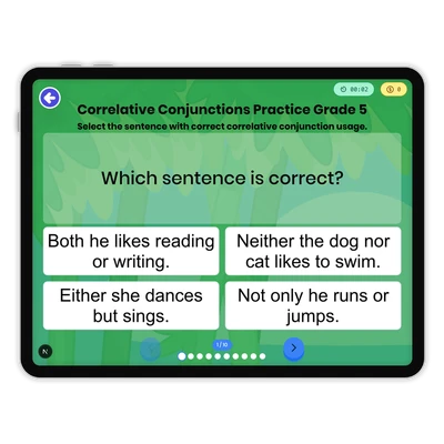 Correlative Conjunctions Practice - game educational content
