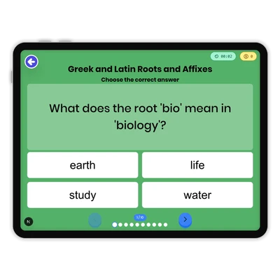 Greek and Latin Roots and Affixes - game educational content