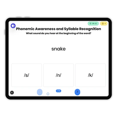 Phonemic Awareness - game educational content