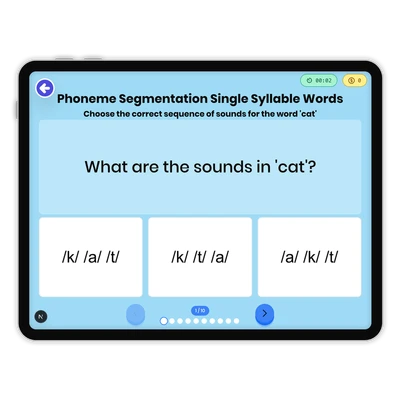 Phoneme Segmentation - game educational content