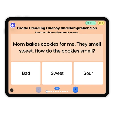 Reading Fluency and Comprehension - game educational content