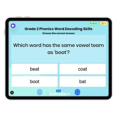 Phonics Word Decoding Skills - game educational content