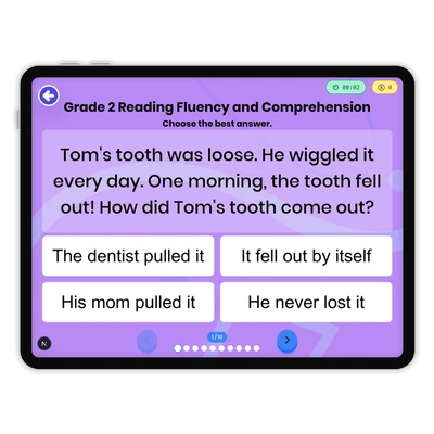 Reading Fluency and Comprehension - game educational content