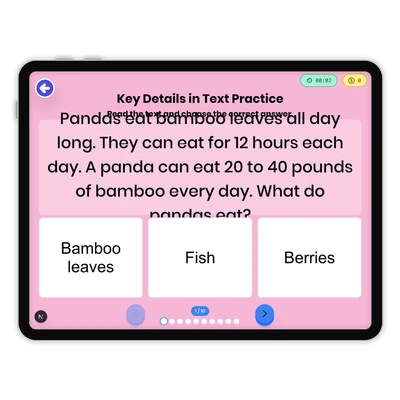 Key Details in Text - game educational content