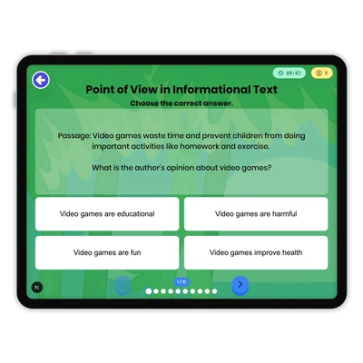 Point of View in Informational Text - game educational content