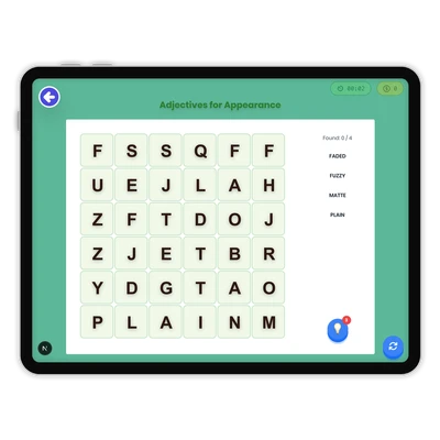 Adjectives for Appearance - game educational content