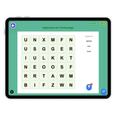 Adjectives for Technology - game educational content