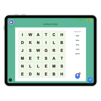 Actions Verbs - game educational content