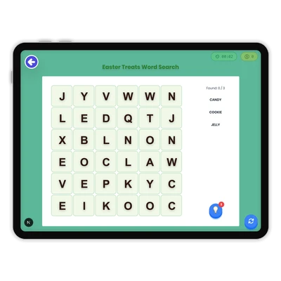 Easter Treats Word Search - game educational content