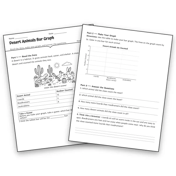 Desert Animals Bar Graph - worksheet educational content
