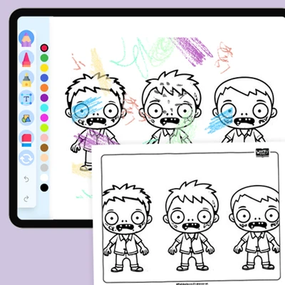 Zombie Walk - coloring educational content