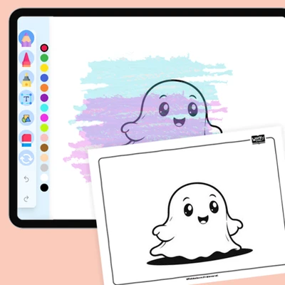 Friendly Ghost - coloring educational content
