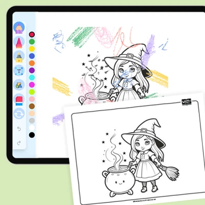 Witch's Magical Brew - coloring educational content
