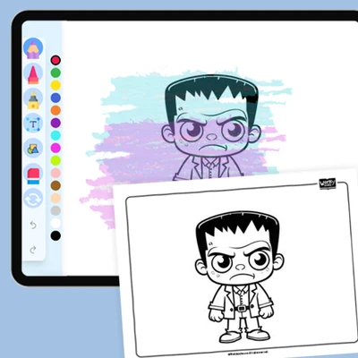 Frankenstein's Monster - coloring educational content