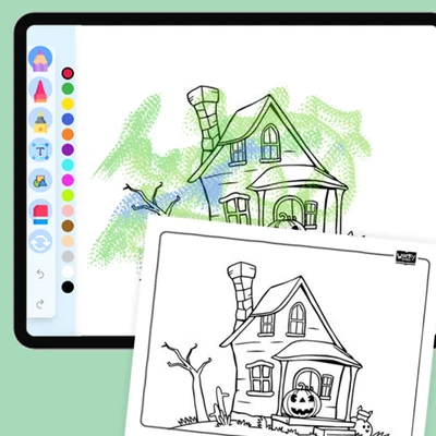 Friendly Haunted House - coloring educational content