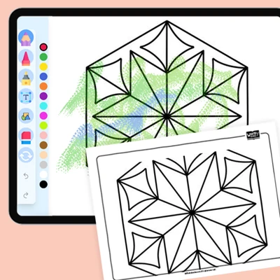 Hexagon Gears - coloring educational content
