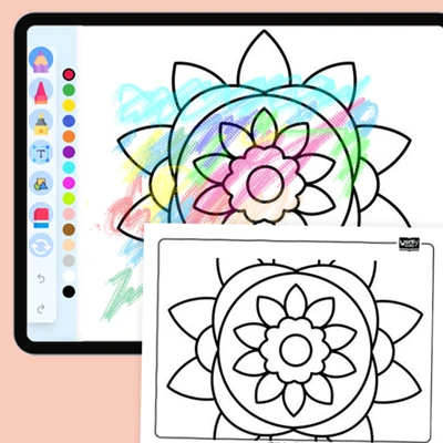 Hexagon Mandala - coloring educational content