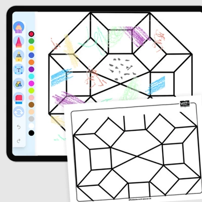 Hexagon Snowflake - coloring educational content