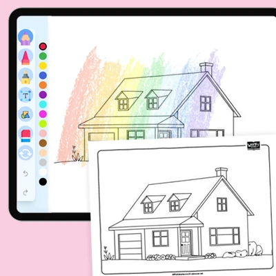 Brick House - coloring educational content