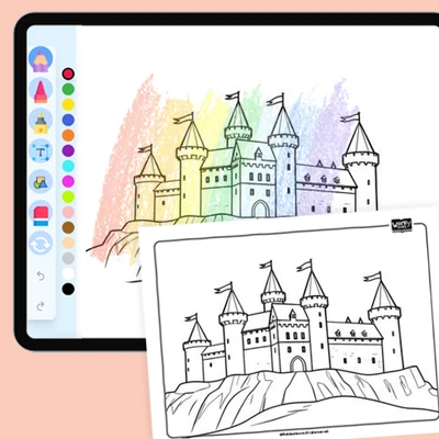 Medieval Castle - coloring educational content