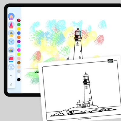 Lighthouse Coastal Navigation Beacon - coloring educational content