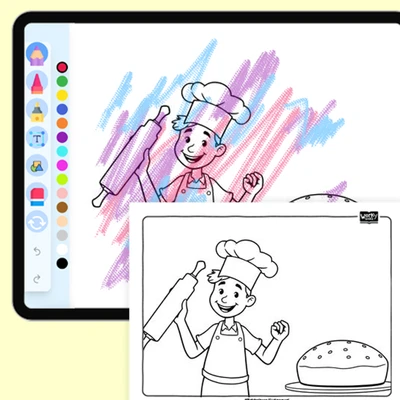 Baker - coloring educational content