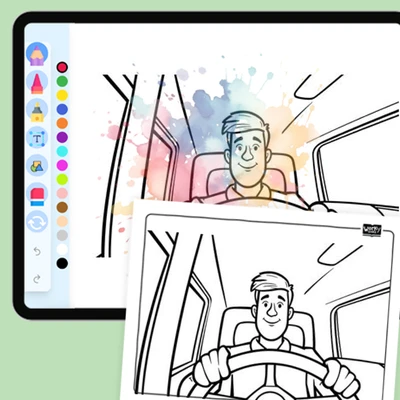 Bus Driver - coloring educational content