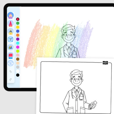 Doctor - coloring educational content