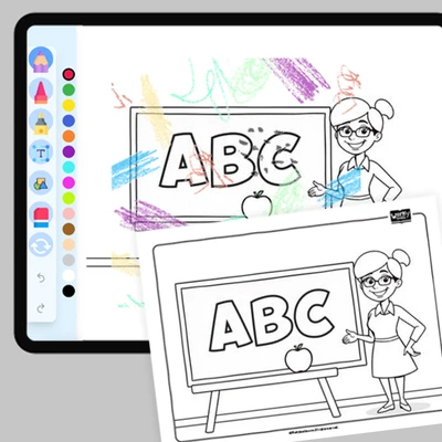 Teacher - coloring educational content