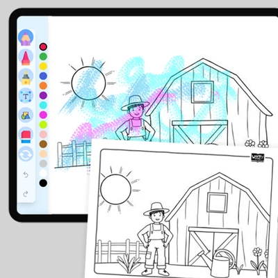 Farmer - coloring educational content
