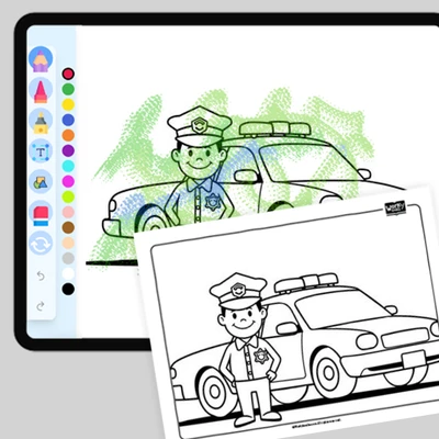 Police Officer - coloring educational content