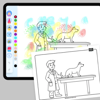 Veterinarian - coloring educational content