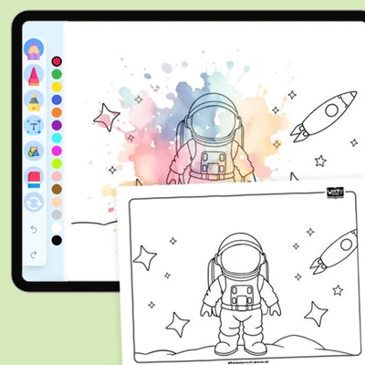 Astronaut - coloring educational content