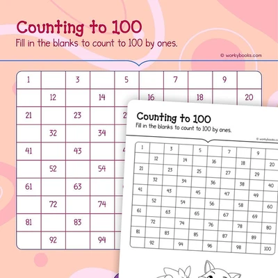 Counting to 100 by ones C - worksheet educational content