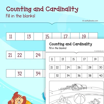 Counting and Cardinality A - worksheet educational content