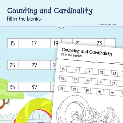 Counting and Cardinality D - worksheet educational content