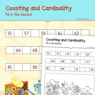 Counting and Cardinality E - worksheet educational content