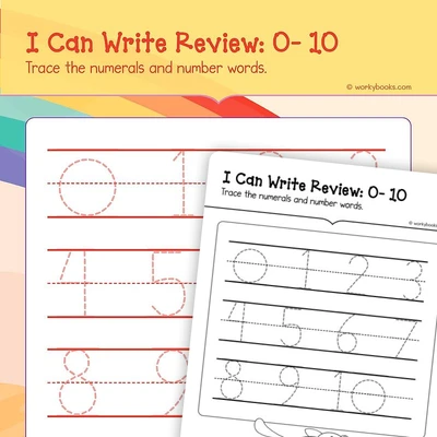 Numbers Review 0—10 - worksheet educational content