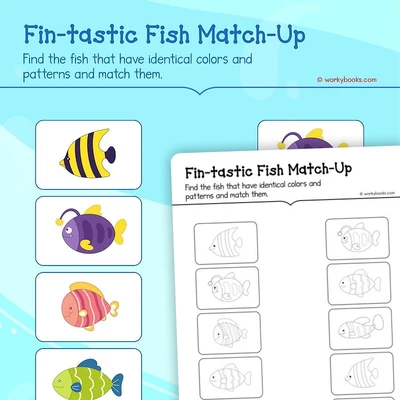 Fin—tastic Fish Match—Up - worksheet educational content