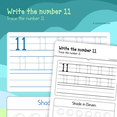 I can read write and count 11 - worksheet educational content