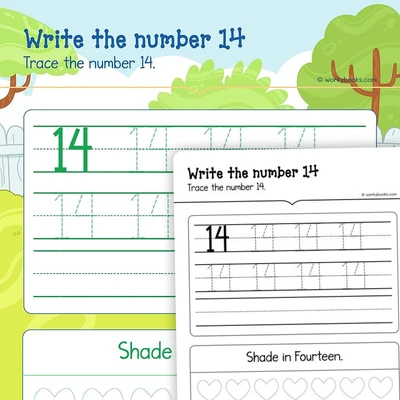 I can read write and count 14 - worksheet educational content