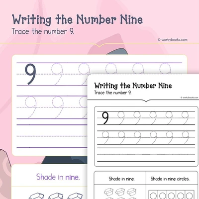 I can read write and count 9 - worksheet educational content