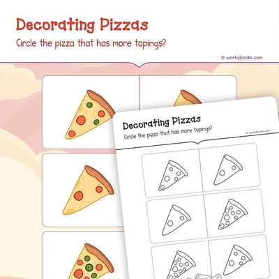 Counting Pizzas Toppings - worksheet educational content