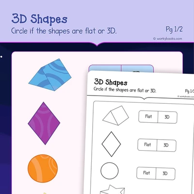3D Shapes - worksheet educational content