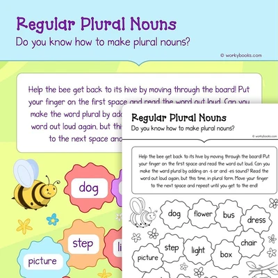 Regular Plural Nouns - worksheet educational content