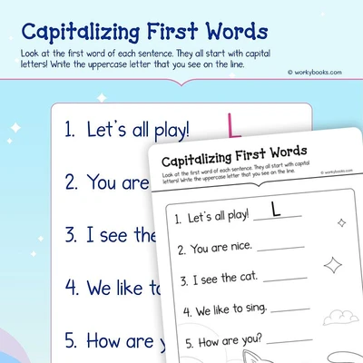 Capitalizing Words - worksheet educational content