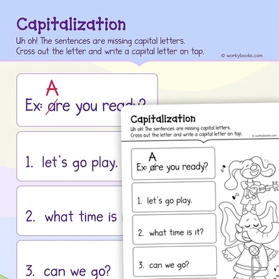 Capitalization - worksheet educational content