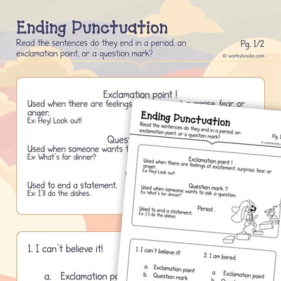 Ending Punctuation - worksheet educational content
