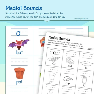 Medial Sounds - worksheet educational content